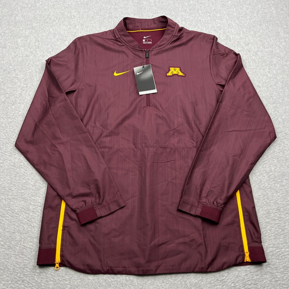 NEW Nike Minnesota Golden Gophers Jacket Mens Medium On Field 1/4 Zip Sideline